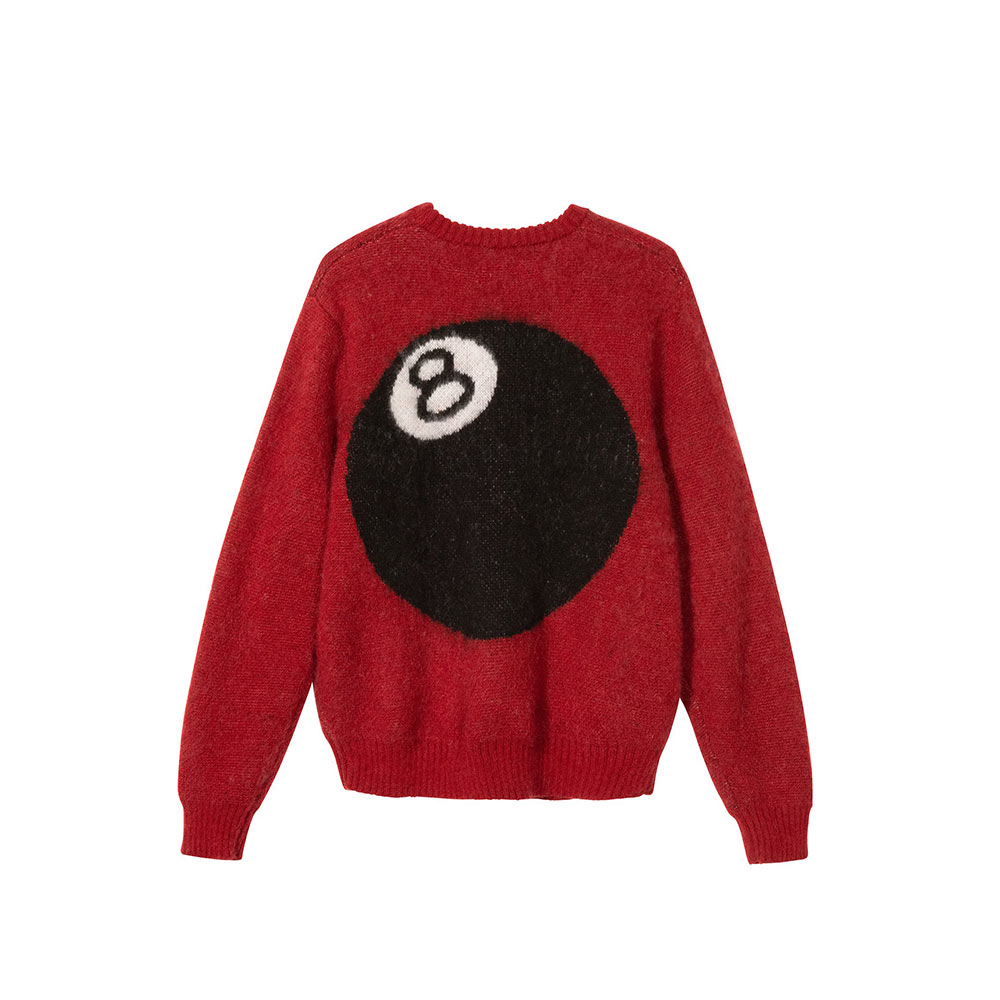 Stussy-8-Ball-Heavy-Brushed-Mohair-Sweater-Red